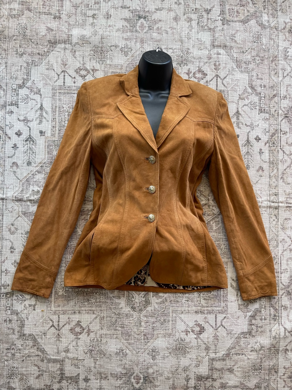 Escada Chestnut Brown Vintage Suede Boho Chic Jacket